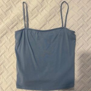 Blue Cropped Tank Top